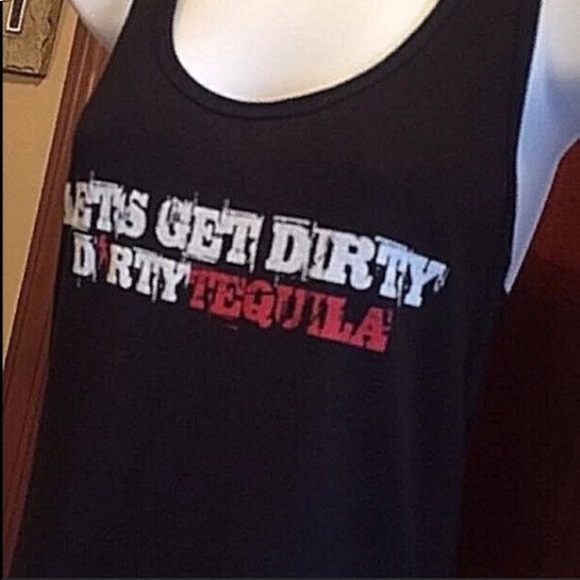 Dirty tequila black red “let’s get dirty “ logo sexy racer back retro tank NEW M - Picture 8 of 8
